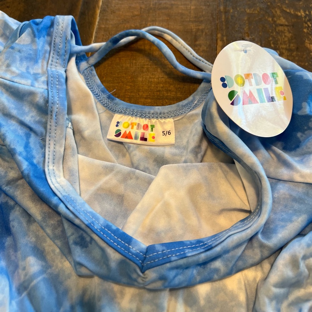 Dot Dot Smile size 5/6 or 7 girls blue tie dye Ballerina twirl dress new - Picture 4 of 4